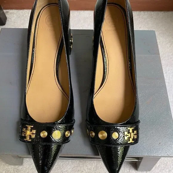 TORY BURCH Women 57517 Kira Patent Leather Logo Pumps - NEW NWOB - Picture 3 of 10
